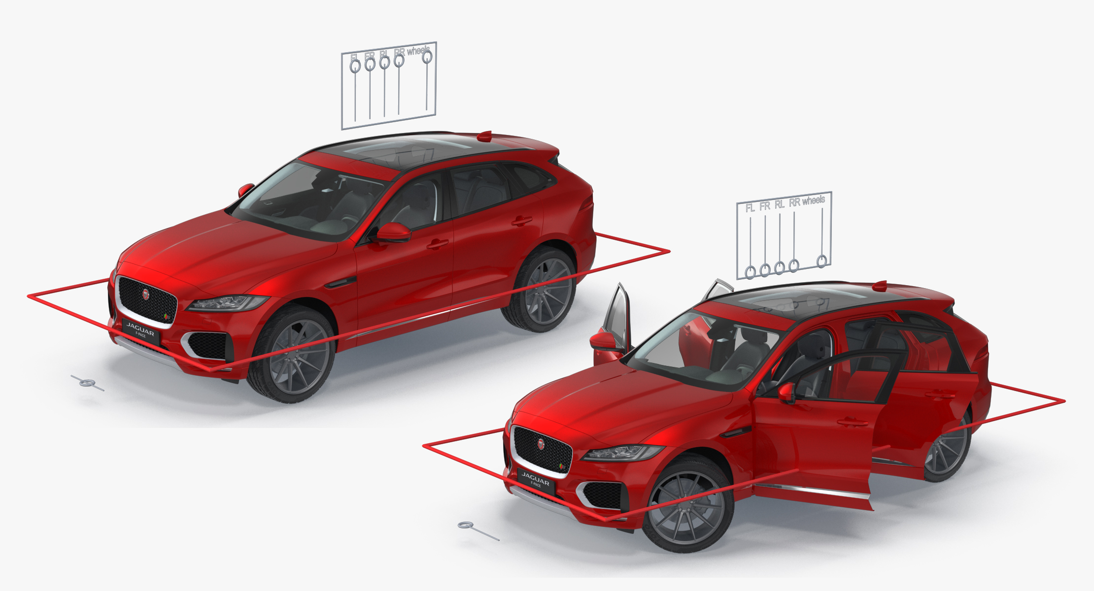 3D model Jaguar F Pace 2017 Rigged