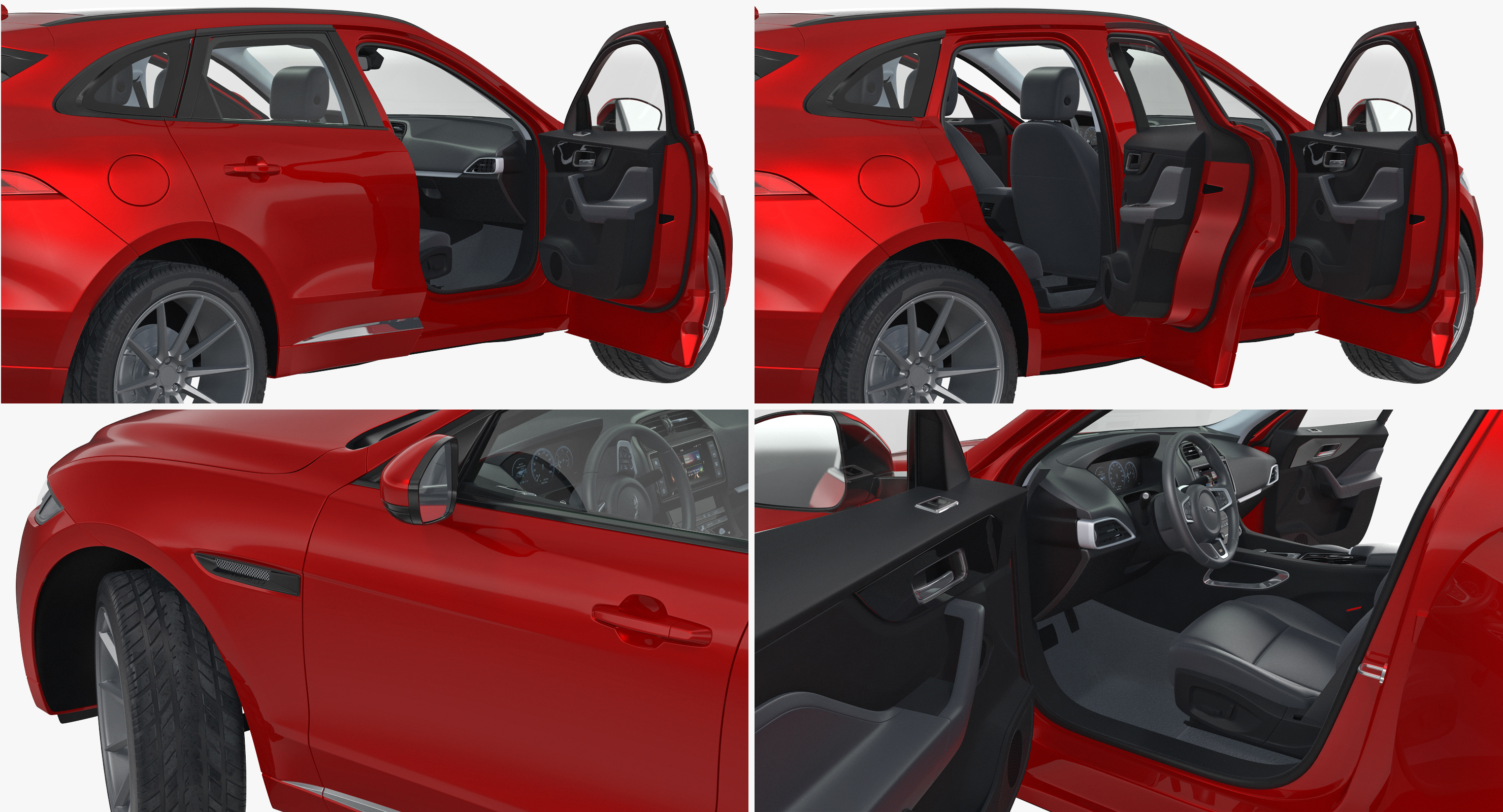 3D model Jaguar F Pace 2017 Rigged