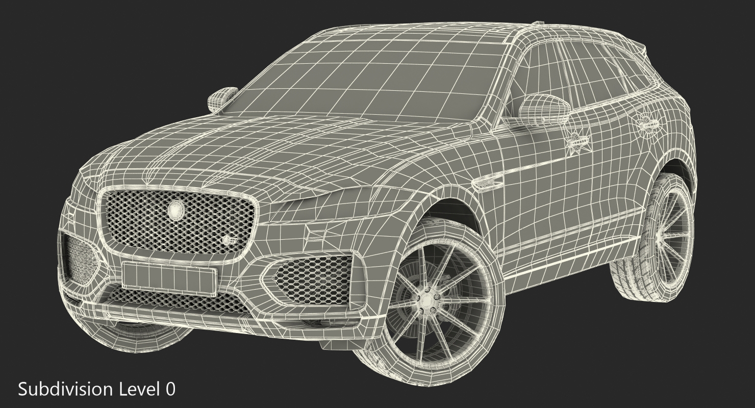 3D model Jaguar F Pace 2017 Rigged