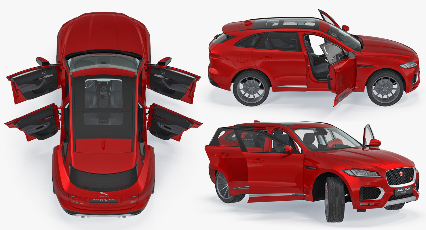 3D model Jaguar F Pace 2017 Rigged