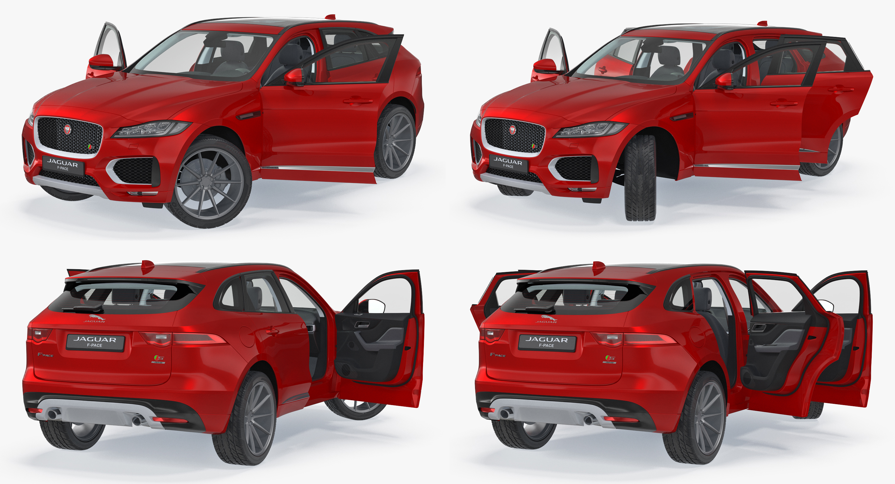 3D model Jaguar F Pace 2017 Rigged