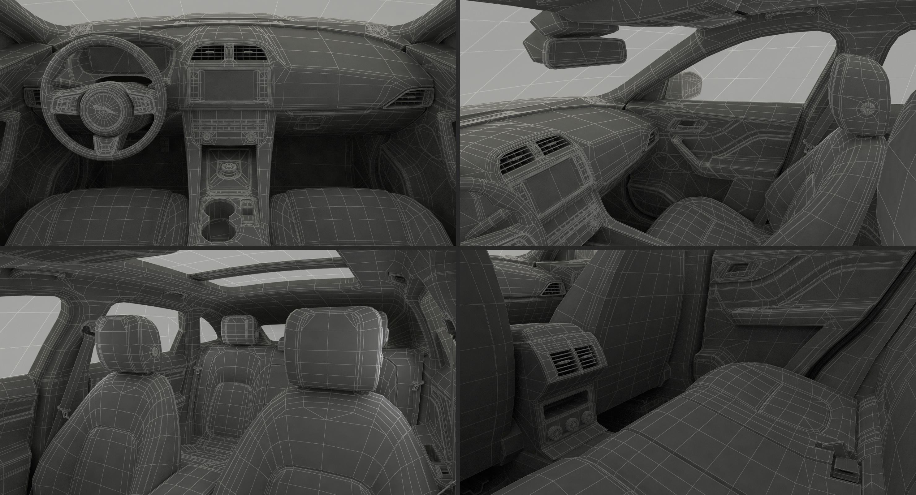 3D model Jaguar F Pace 2017 Rigged