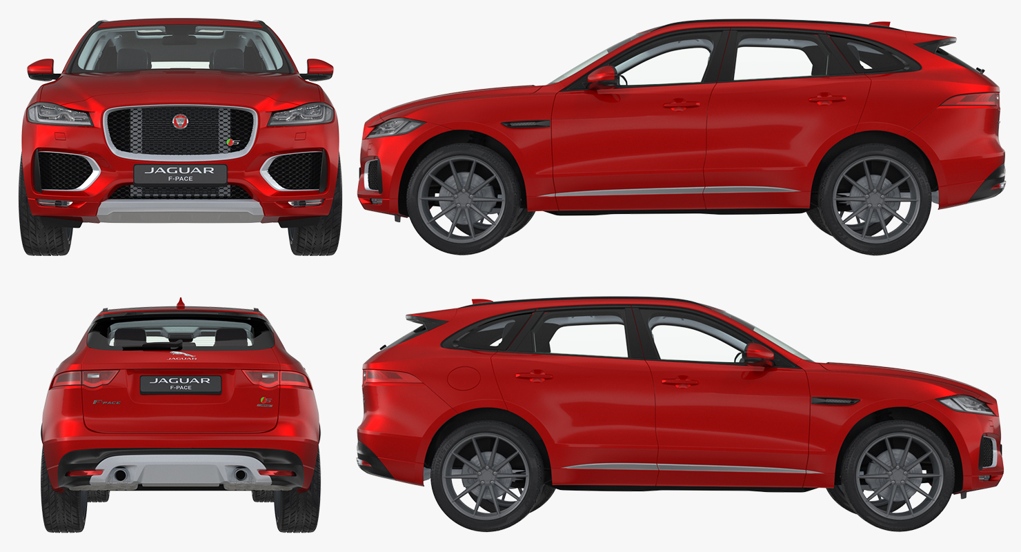 3D model Jaguar F Pace 2017 Rigged