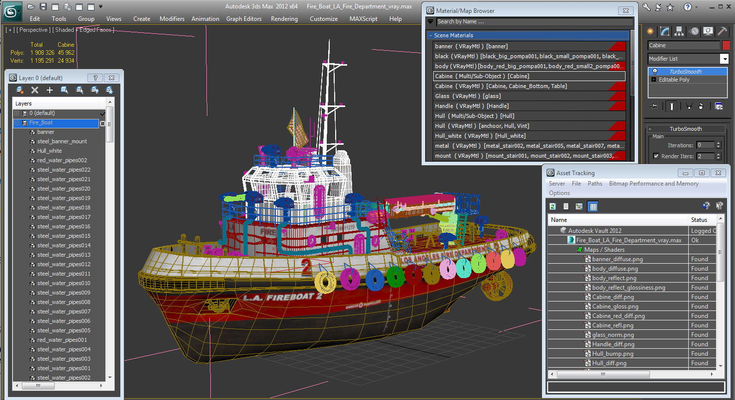 3D Fire Boat LA Fire Department model