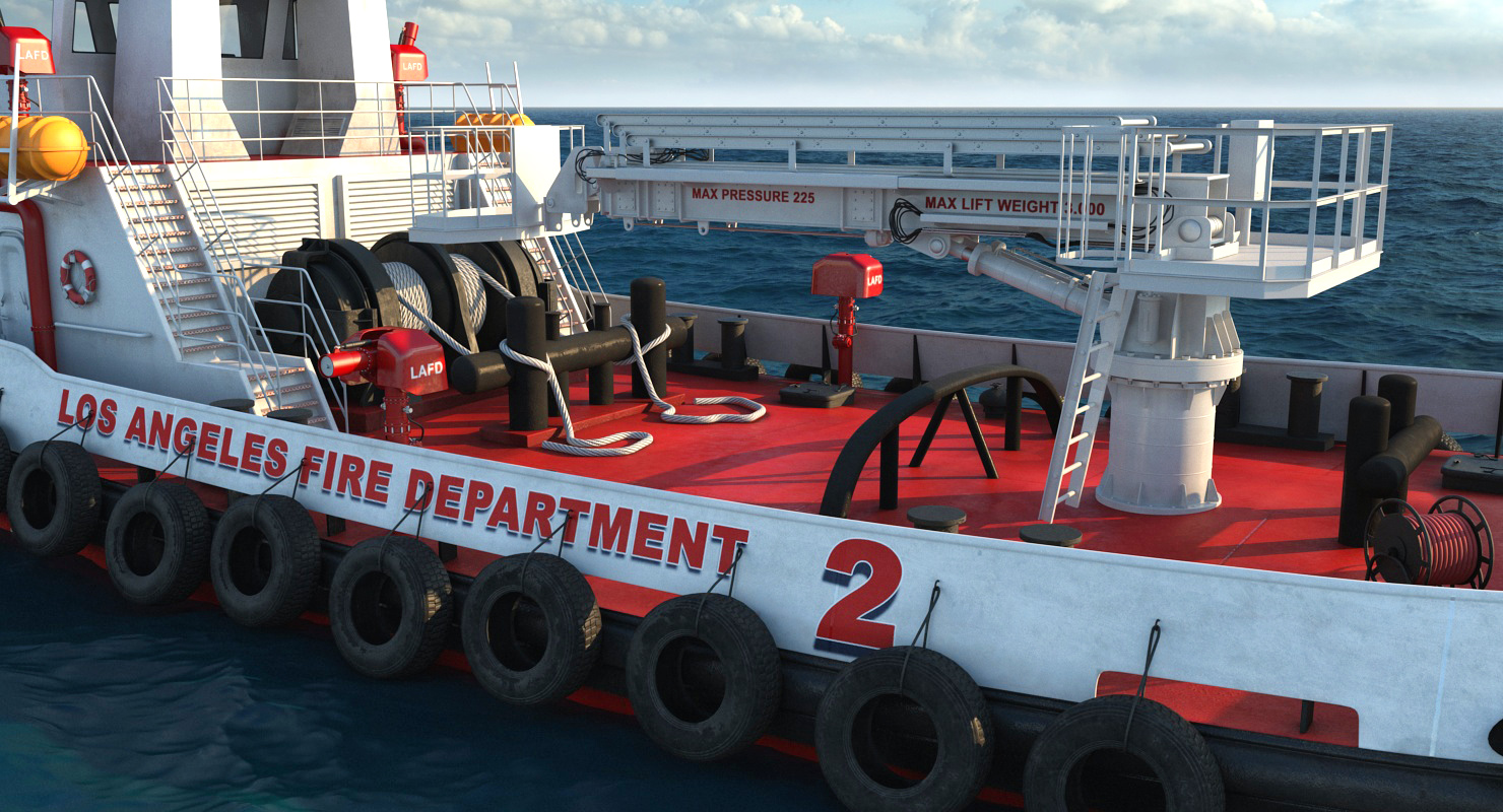 3D Fire Boat LA Fire Department model