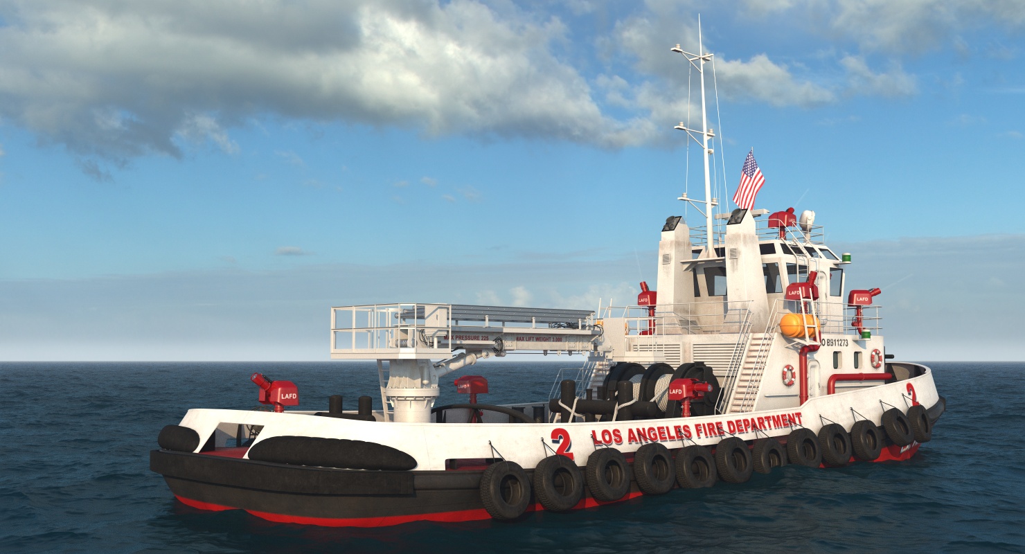3D Fire Boat LA Fire Department model