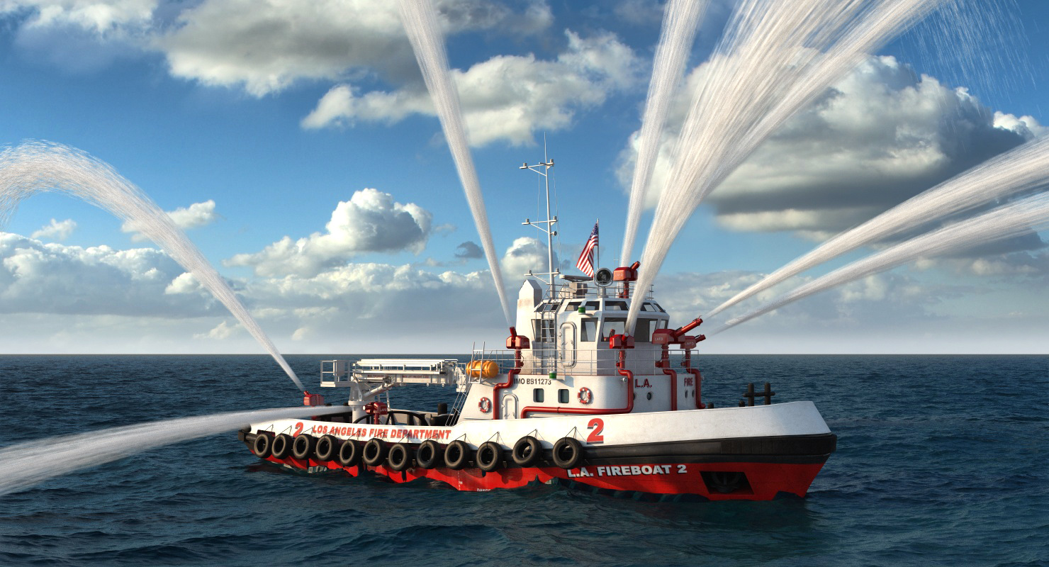 3D Fire Boat LA Fire Department model