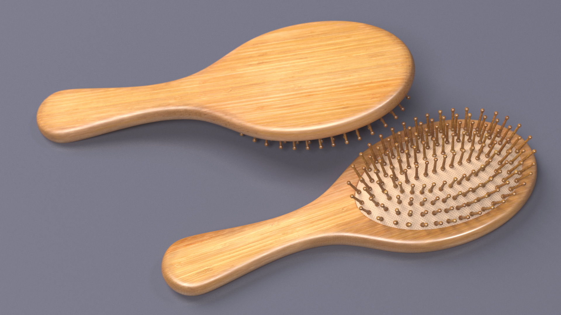 Bamboo Hairbrush for 3D Print 3D model