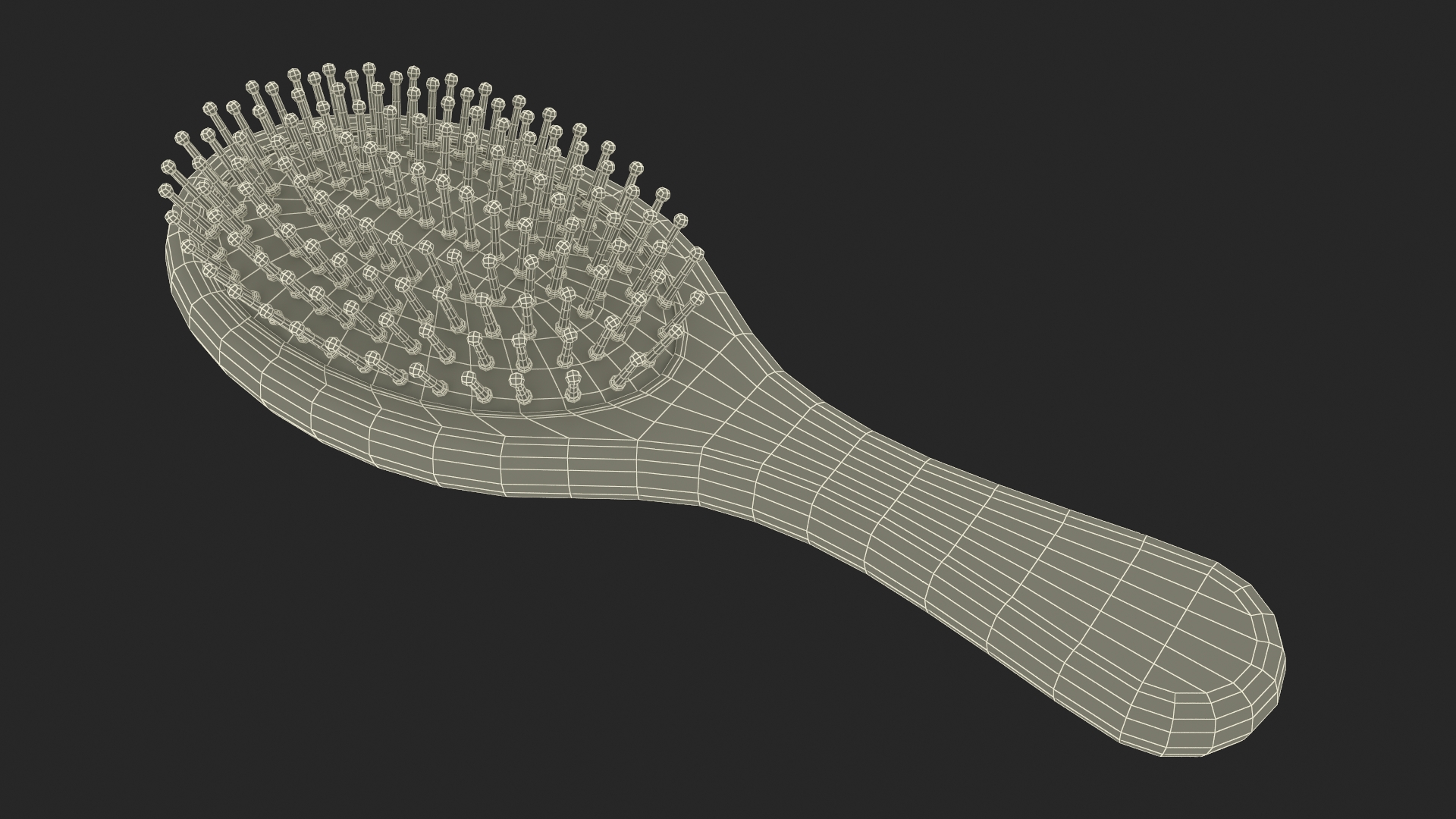Bamboo Hairbrush for 3D Print 3D model