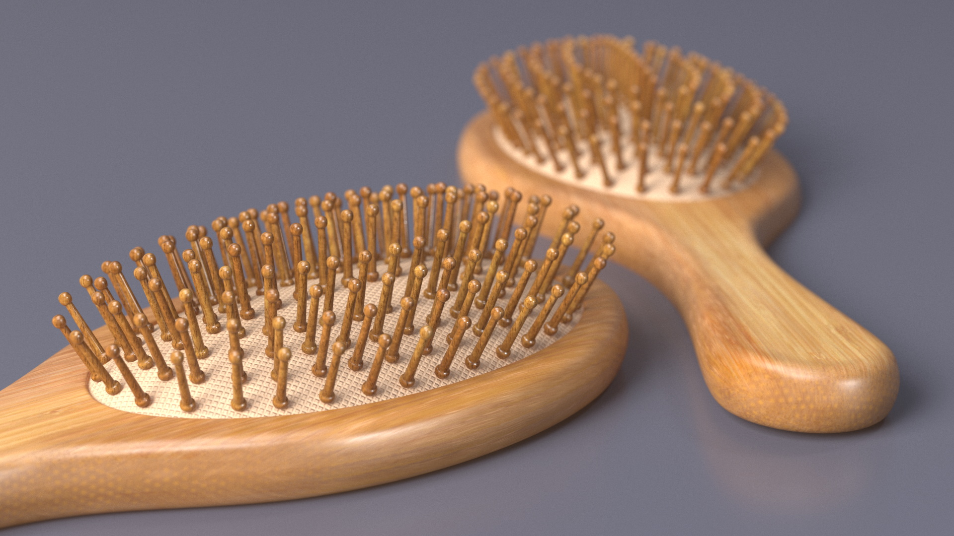 Bamboo Hairbrush for 3D Print 3D model
