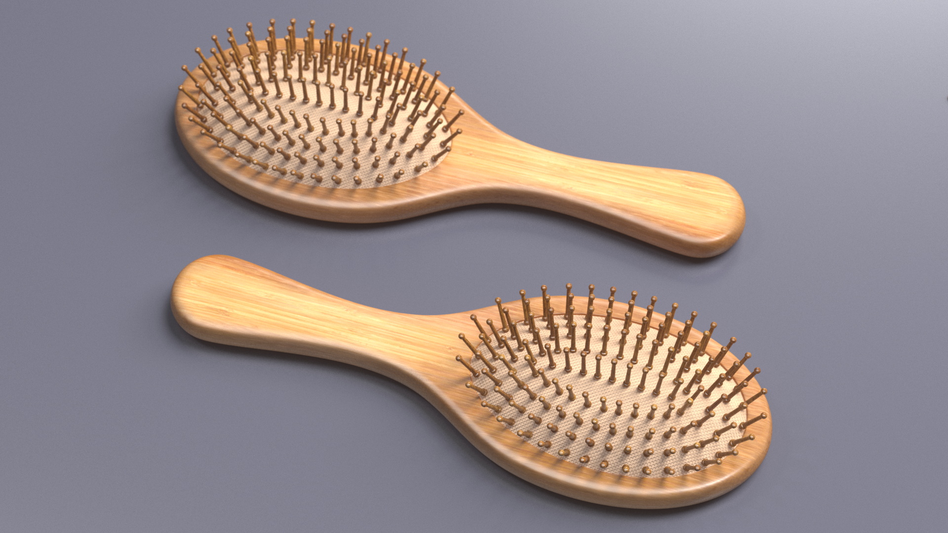Bamboo Hairbrush for 3D Print 3D model
