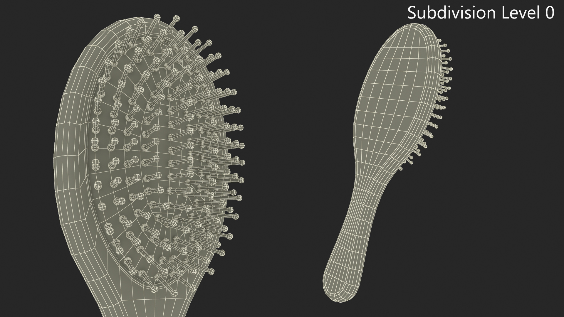 Bamboo Hairbrush for 3D Print 3D model