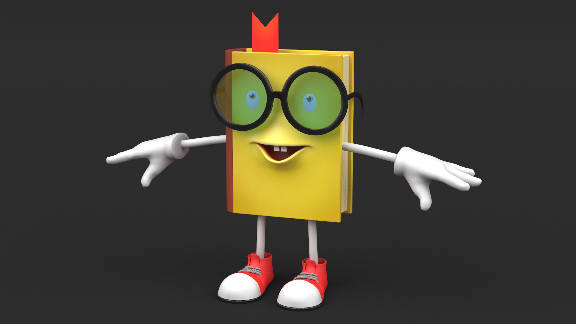 3D model Cartoon Yellow Book Rigged for Cinema 4D