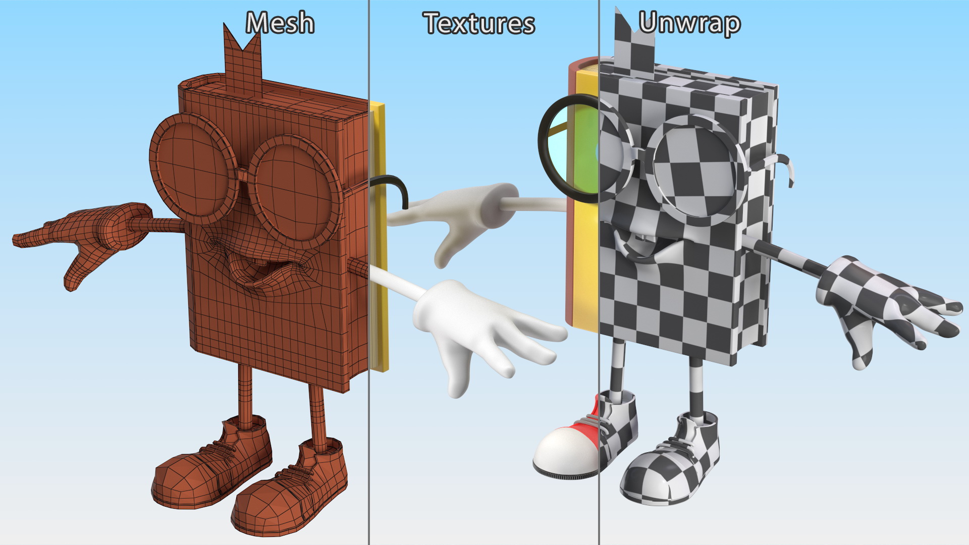 3D model Cartoon Yellow Book Rigged for Cinema 4D