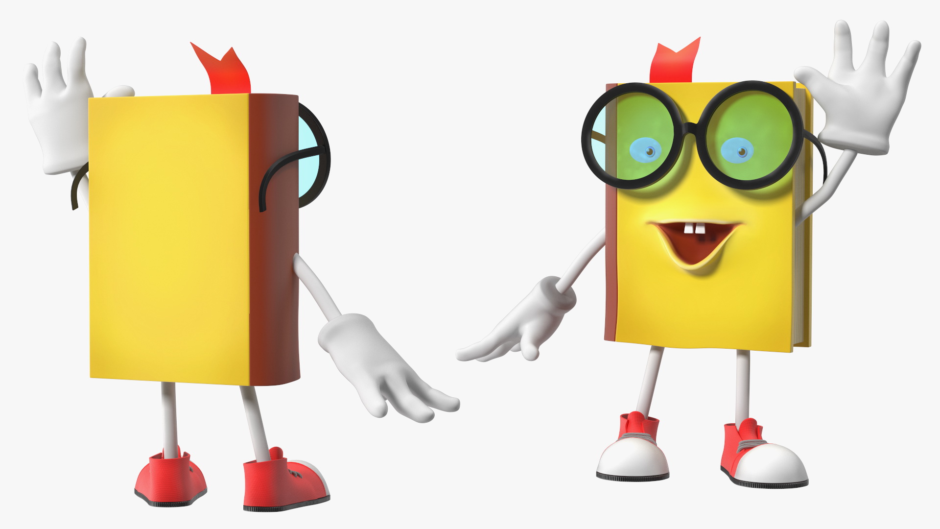 3D model Cartoon Yellow Book Rigged for Cinema 4D