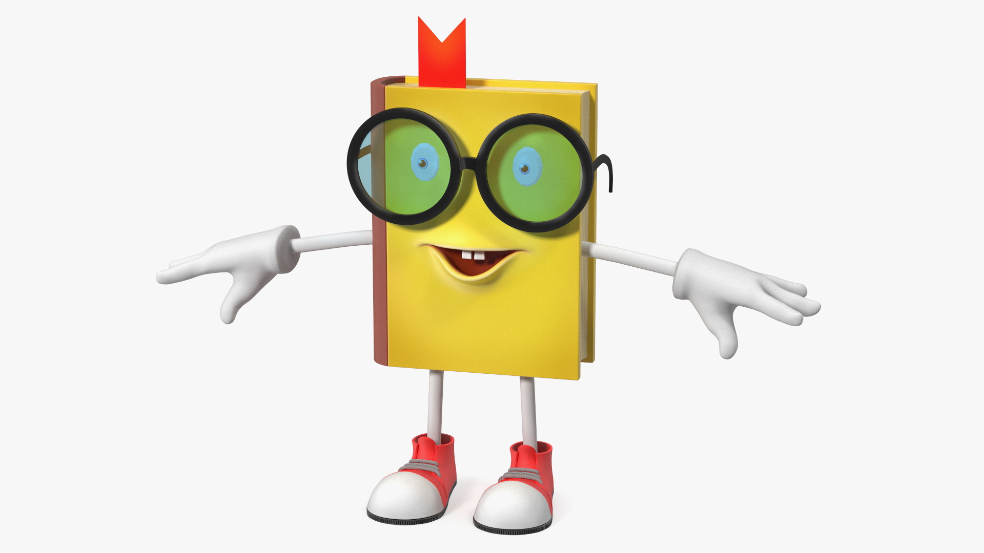 3D model Cartoon Yellow Book Rigged for Cinema 4D