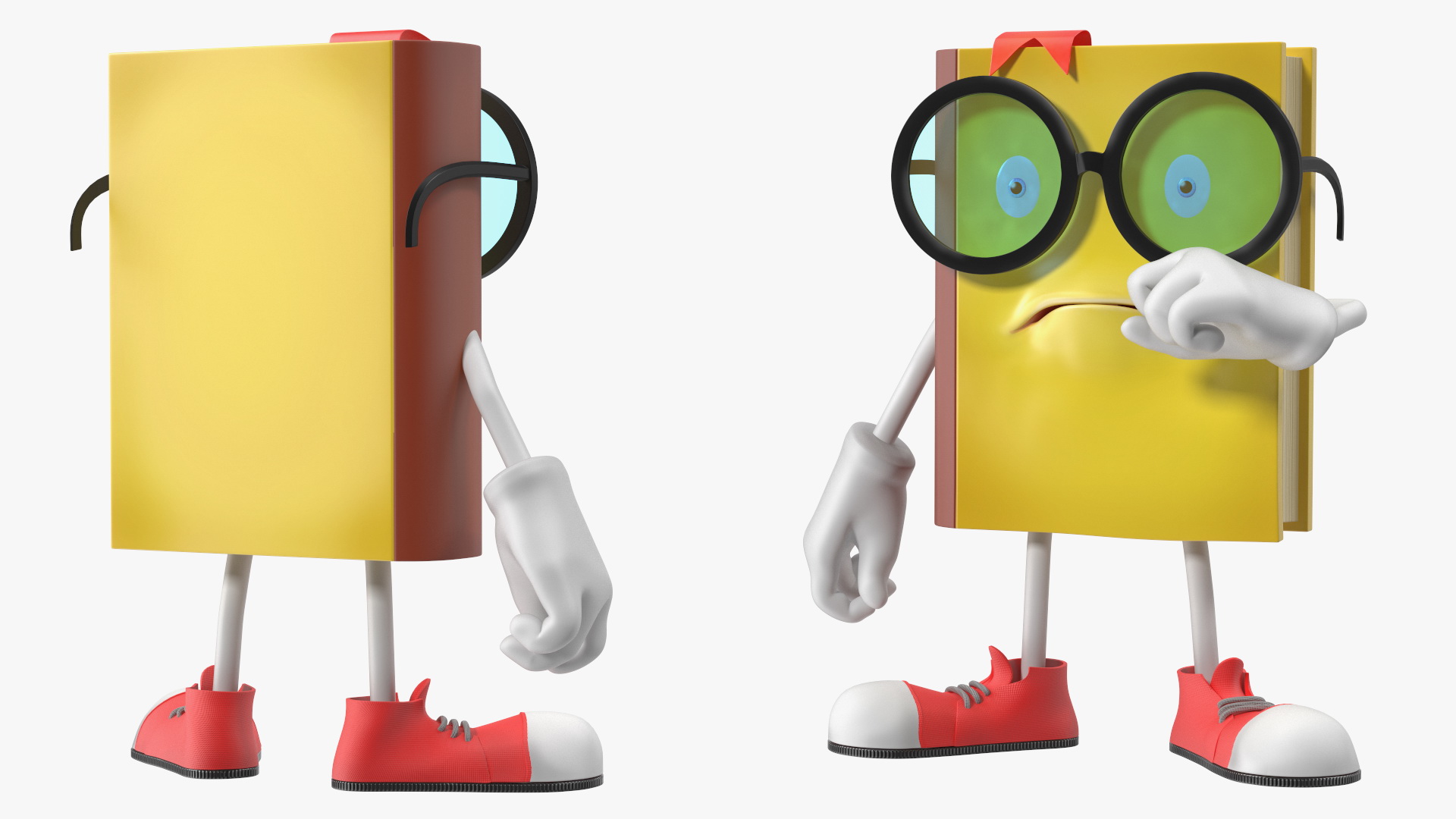 3D model Cartoon Yellow Book Rigged for Cinema 4D