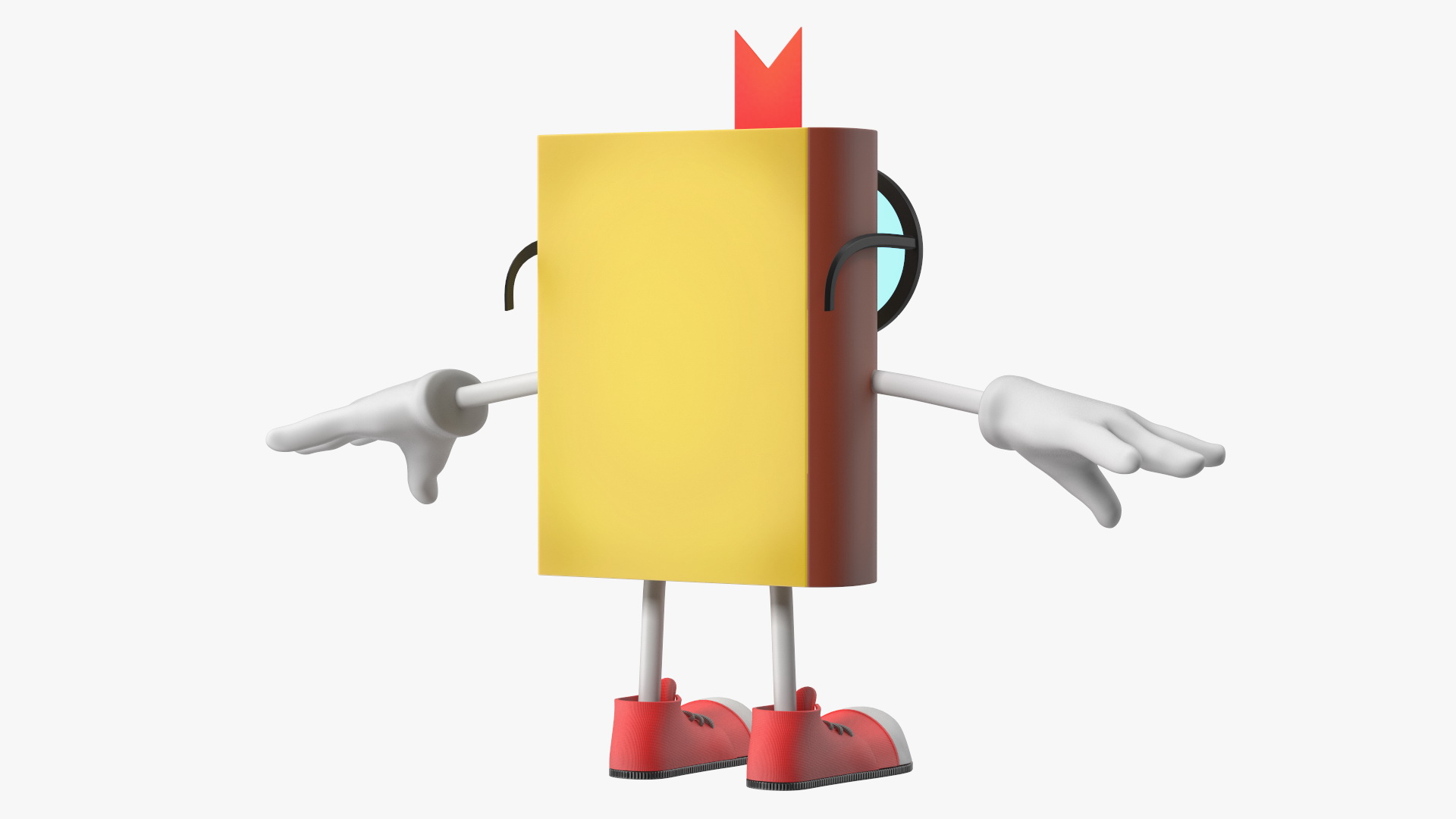 3D model Cartoon Yellow Book Rigged for Cinema 4D