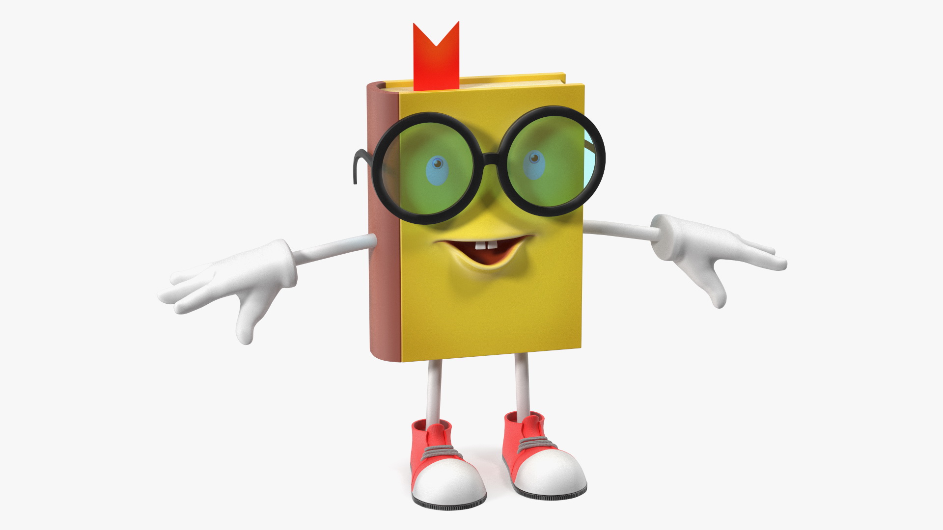 3D model Cartoon Yellow Book Rigged for Cinema 4D