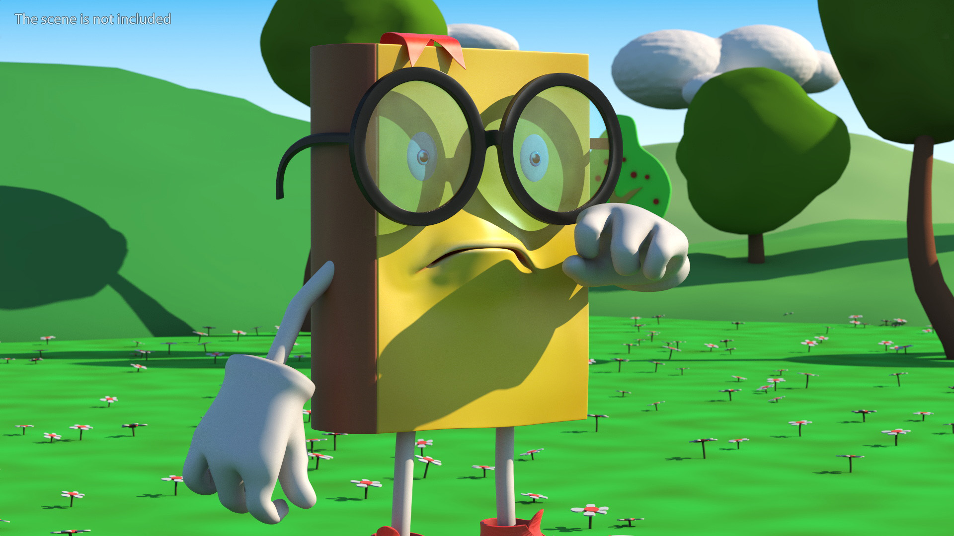 3D model Cartoon Yellow Book Rigged for Cinema 4D