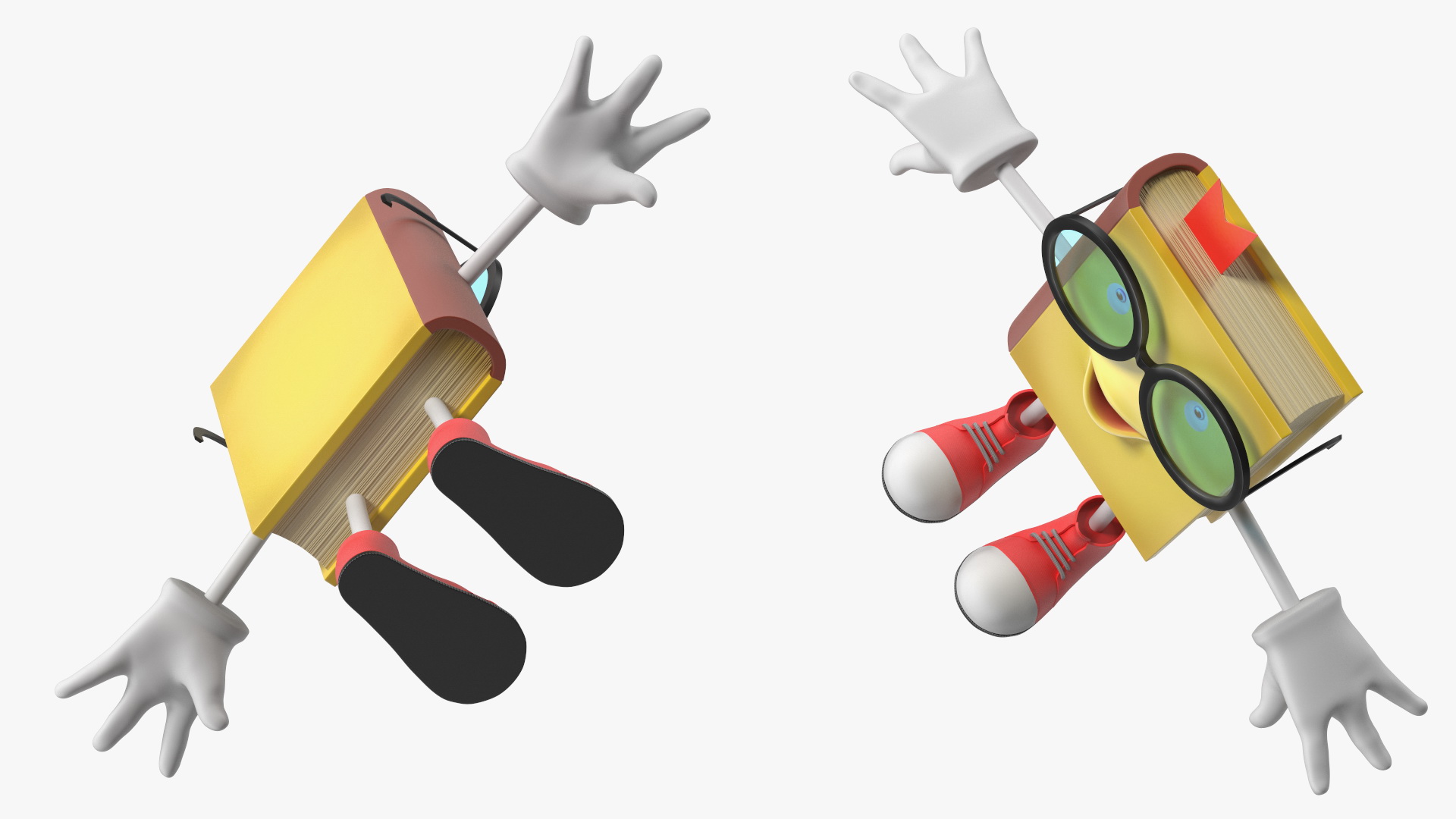 3D model Cartoon Yellow Book Rigged for Cinema 4D