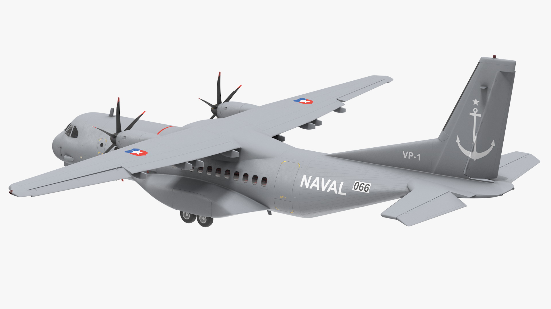 3D Airbus C295 Turboprop Maritime Patrol Aircraft Rigged model