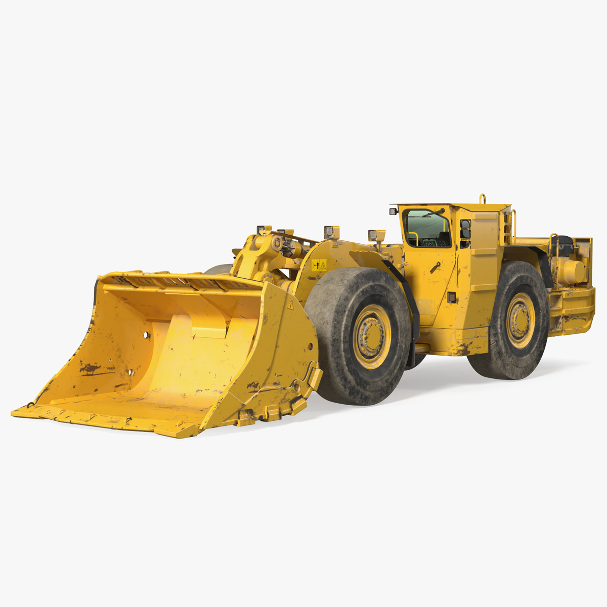 3D model Mining Loader Dirty Rigged for Cinema 4D