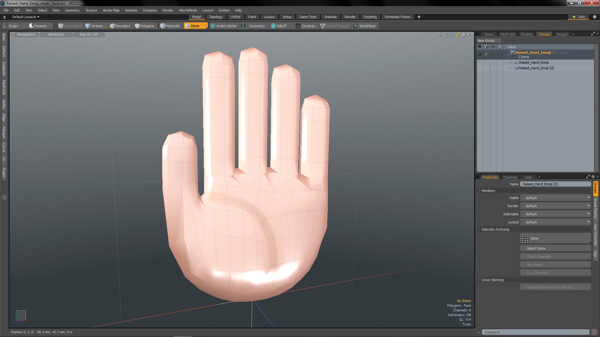 Raised Hand Emoji 3D