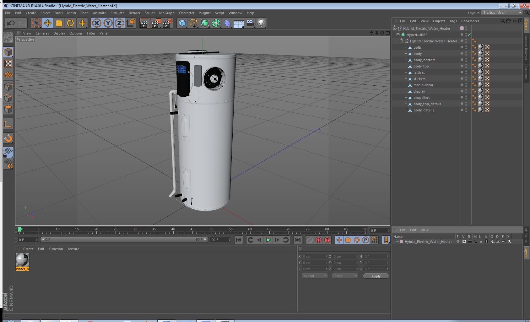 3D Hybrid Electric Water Heater model