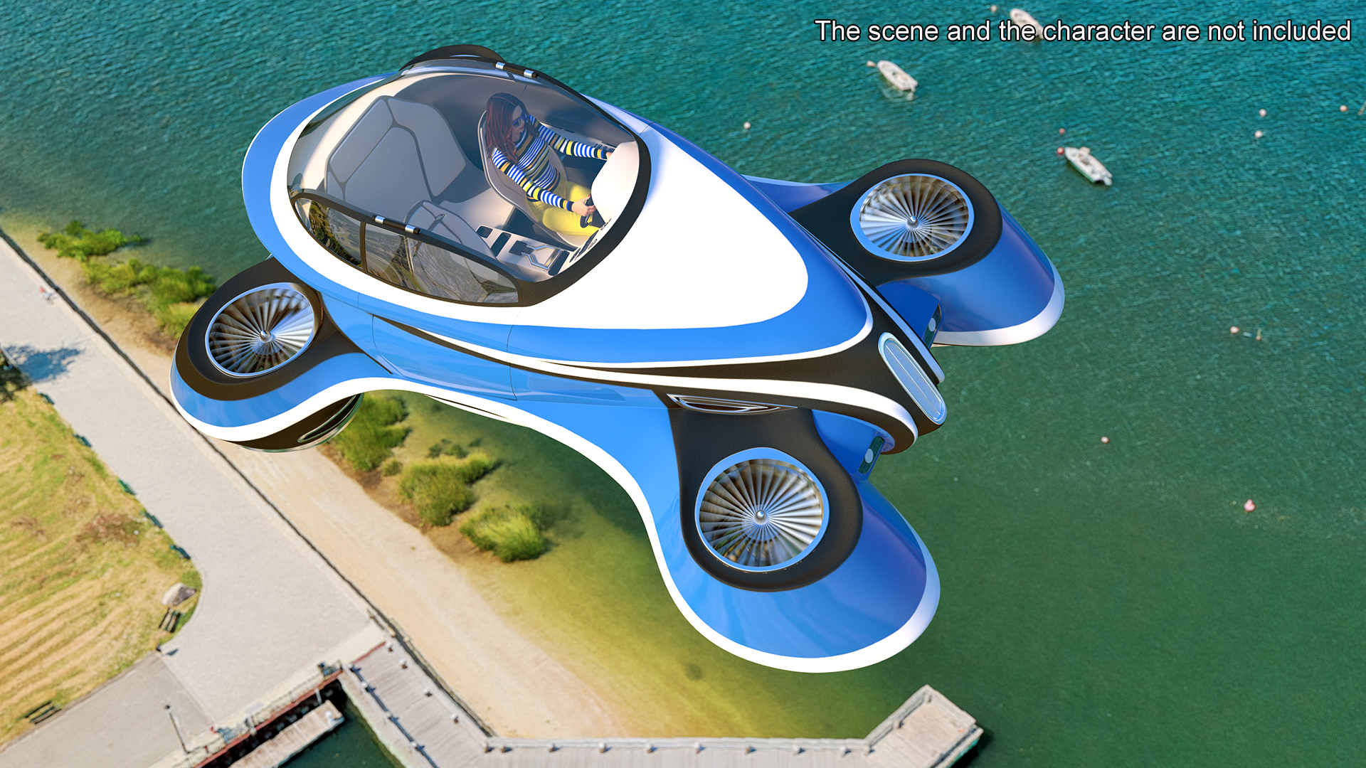 3D model Hover Car Concept by Lazzarini Blue