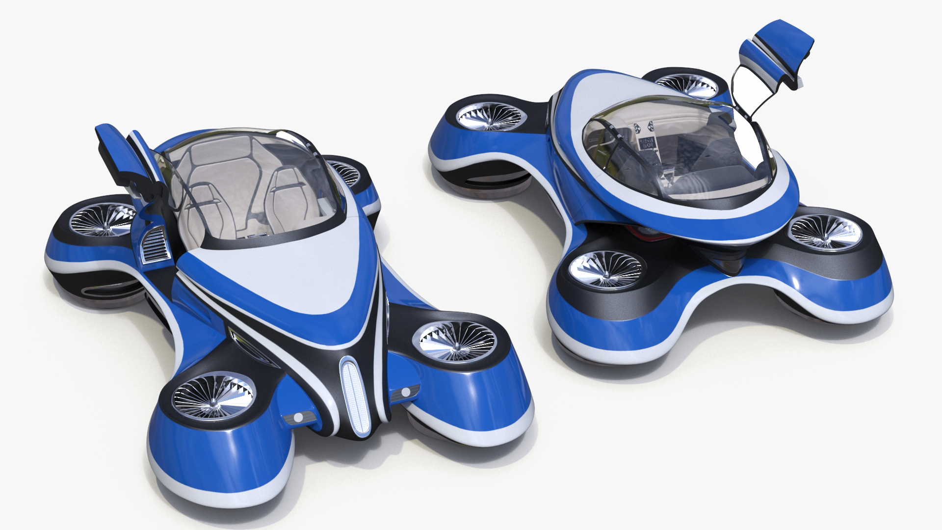 3D model Hover Car Concept by Lazzarini Blue