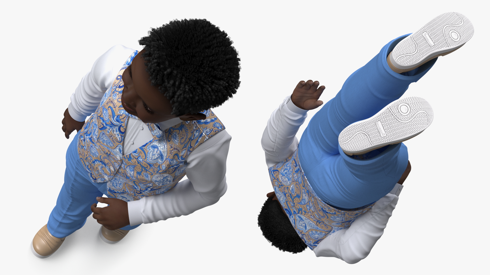 Black Child Boy Party Style Pose 3D