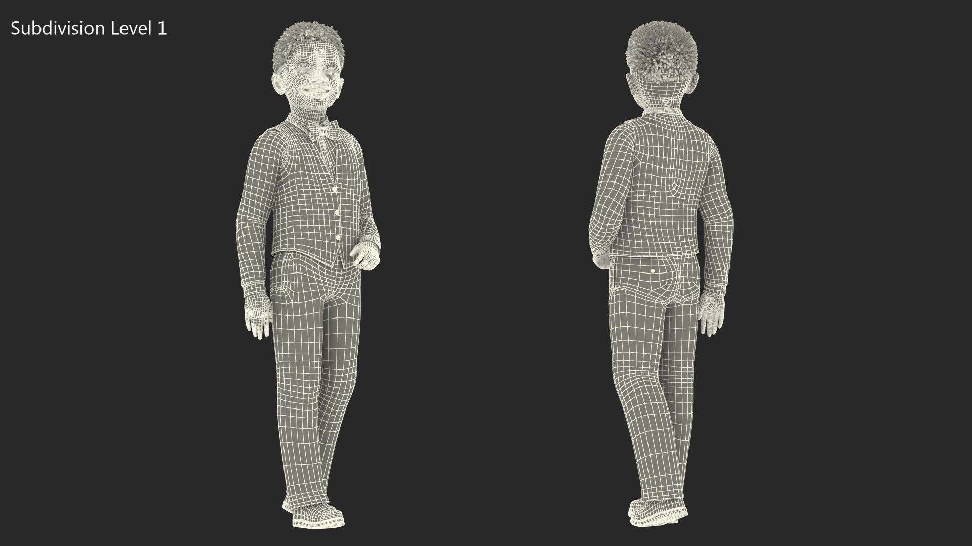 Black Child Boy Party Style Pose 3D