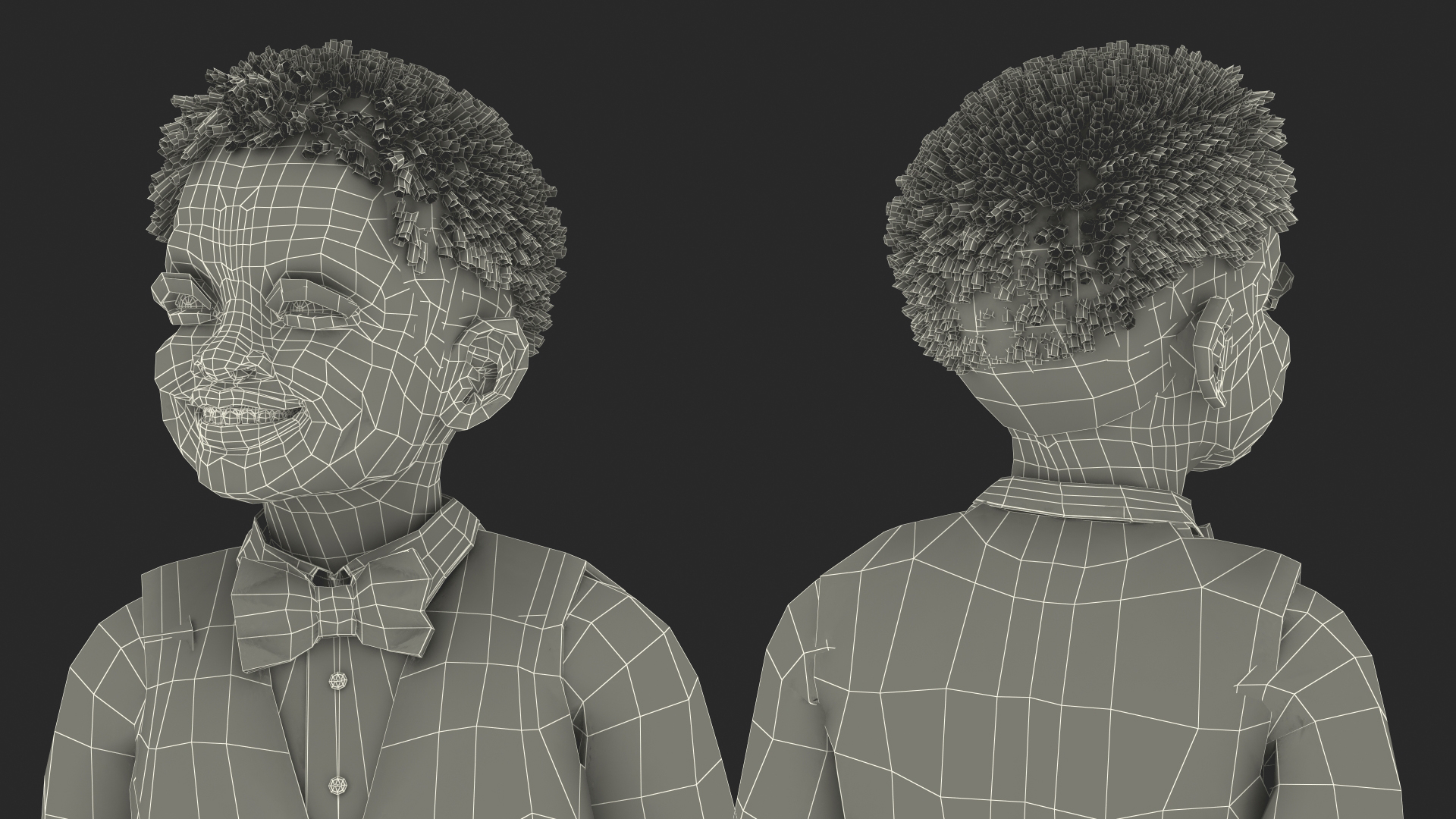 Black Child Boy Party Style Pose 3D