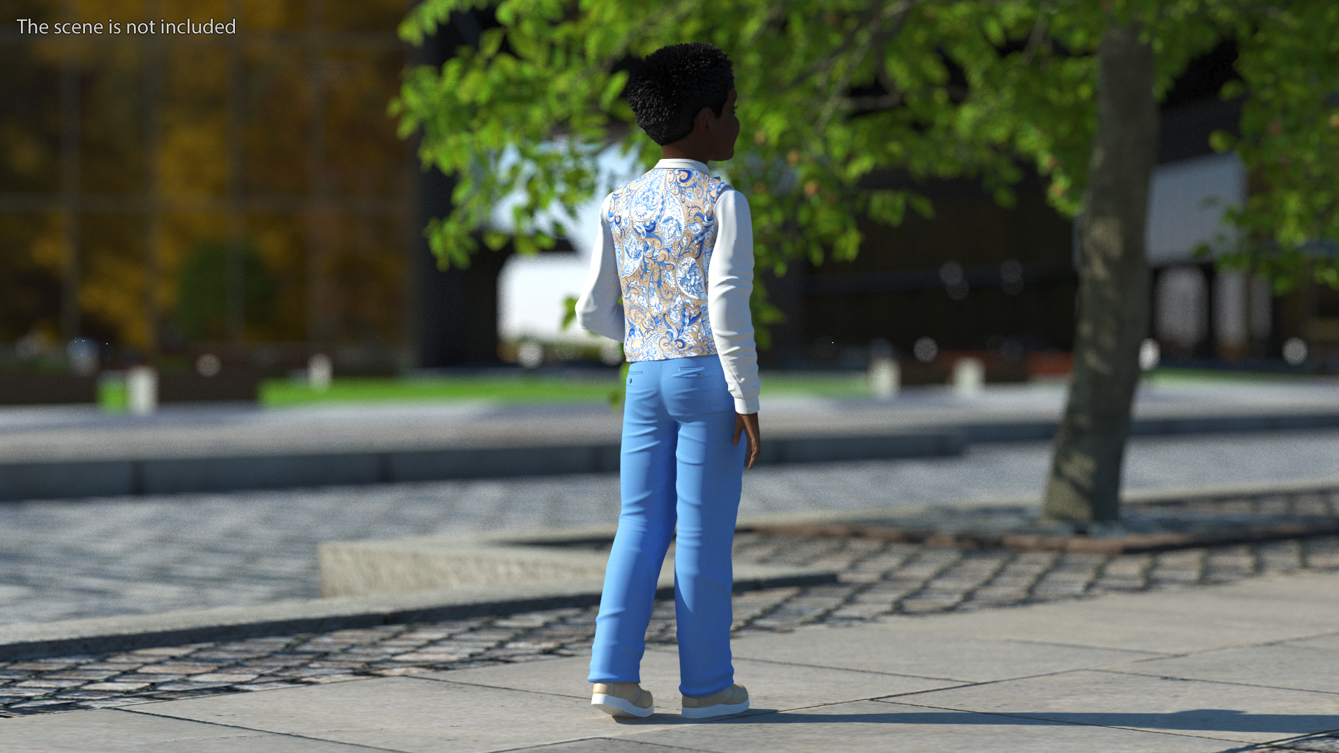 Black Child Boy Party Style Pose 3D