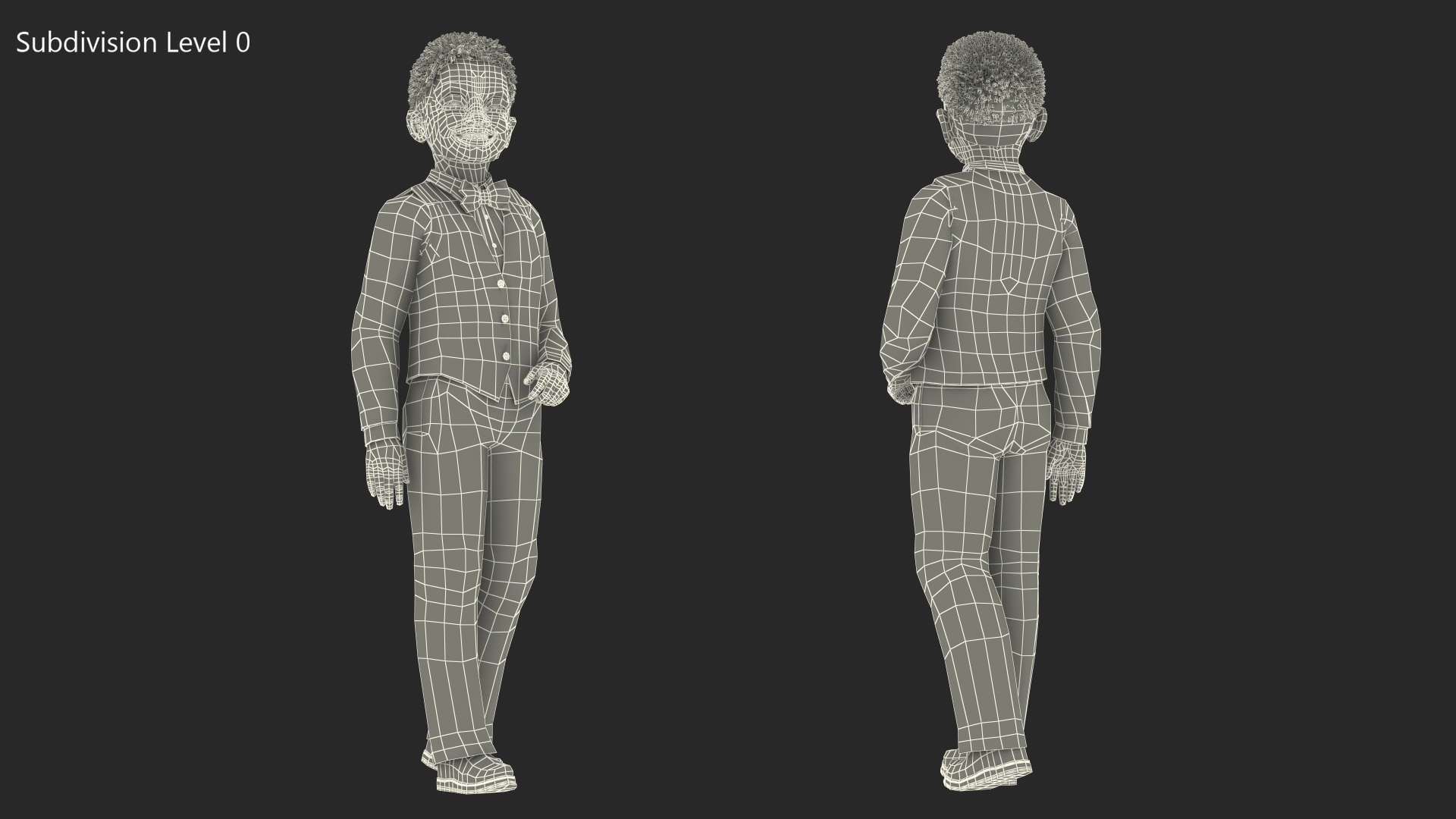 Black Child Boy Party Style Pose 3D