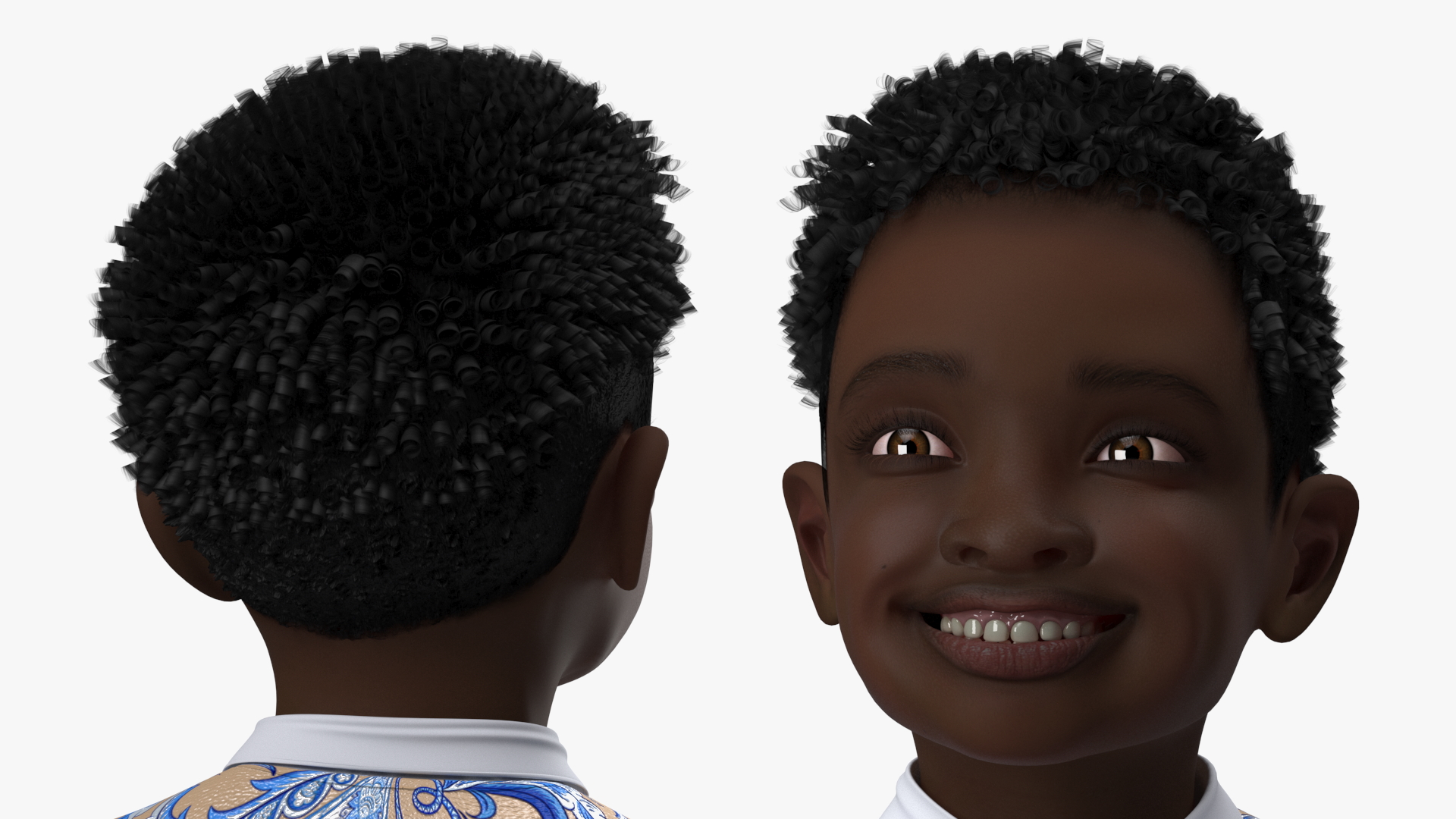 Black Child Boy Party Style Pose 3D