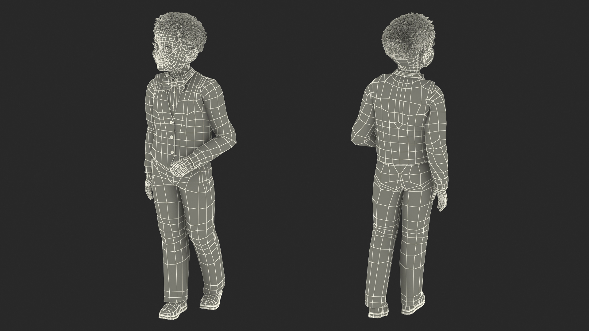 Black Child Boy Party Style Pose 3D