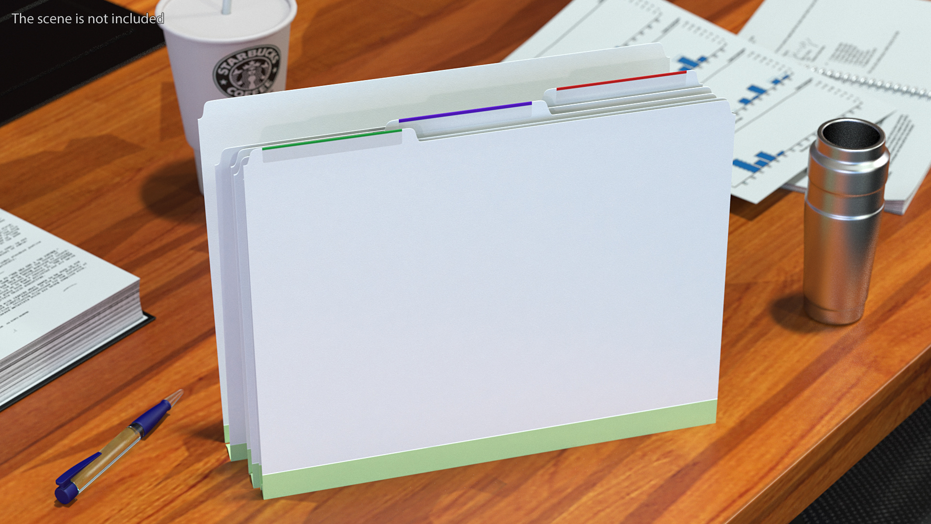 White Cardboard File Folder 3D