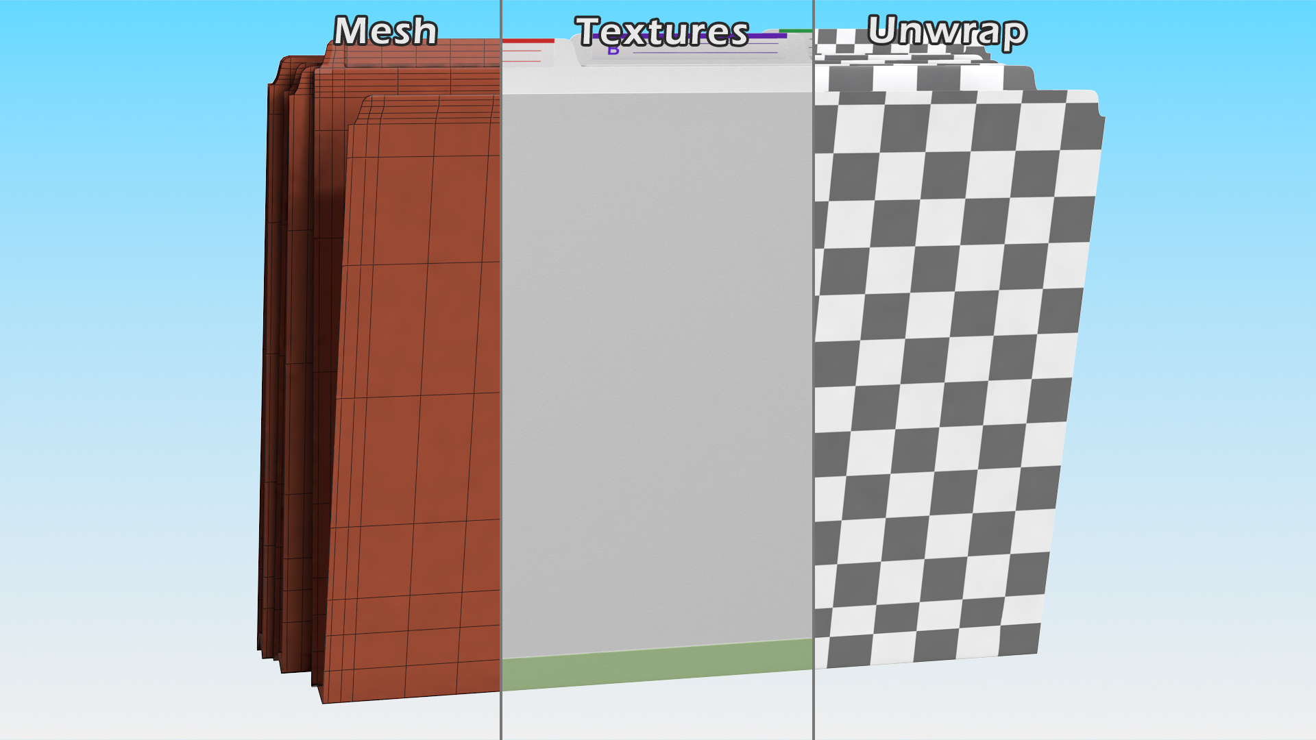 White Cardboard File Folder 3D
