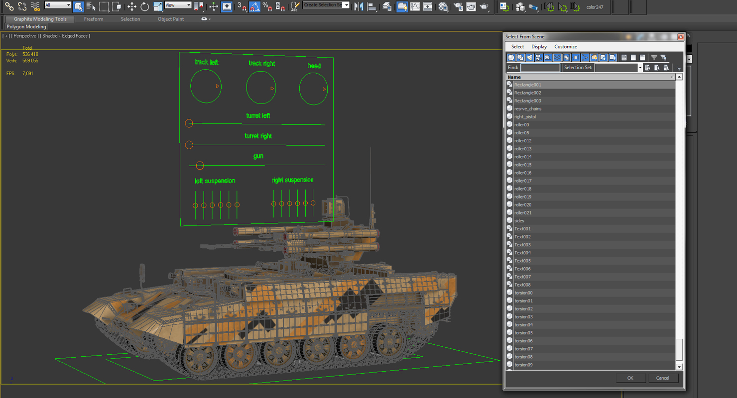 Missile Tank BMPT Rigged 3D model