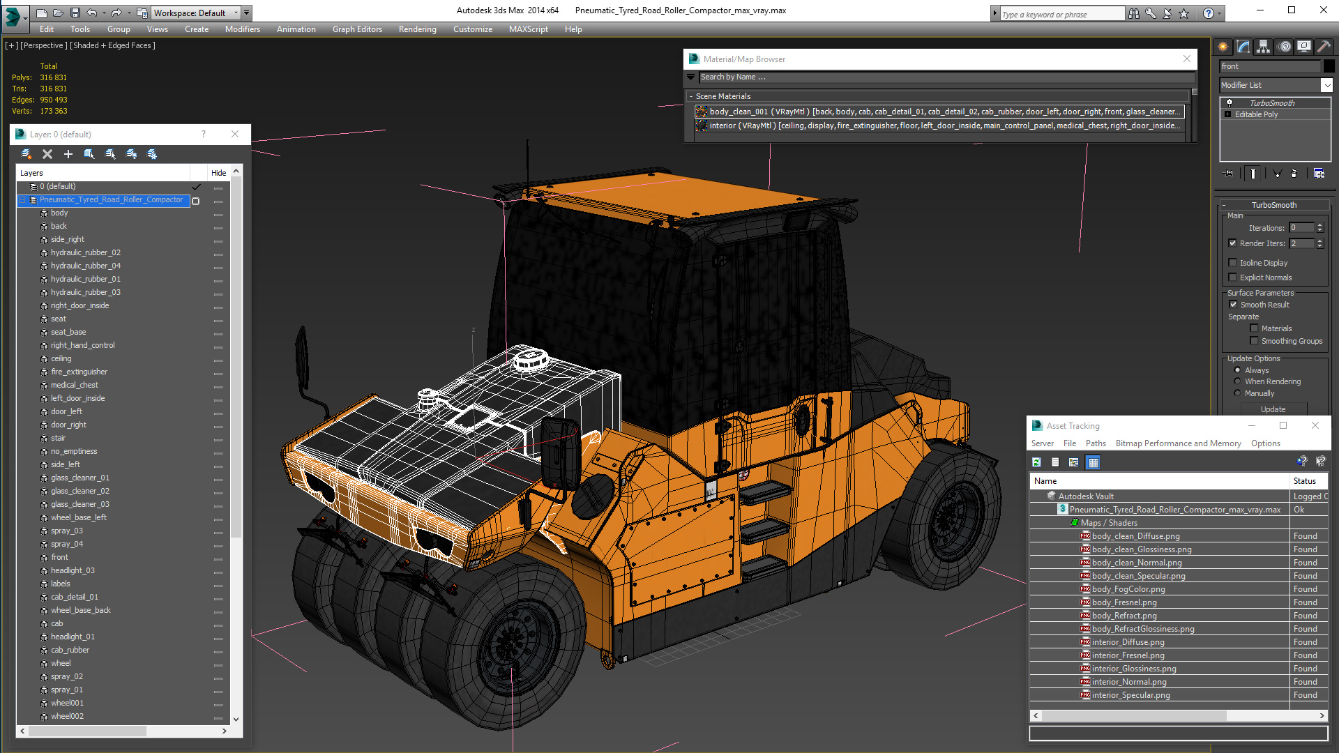 Pneumatic Tyred Road Roller Compactor 3D