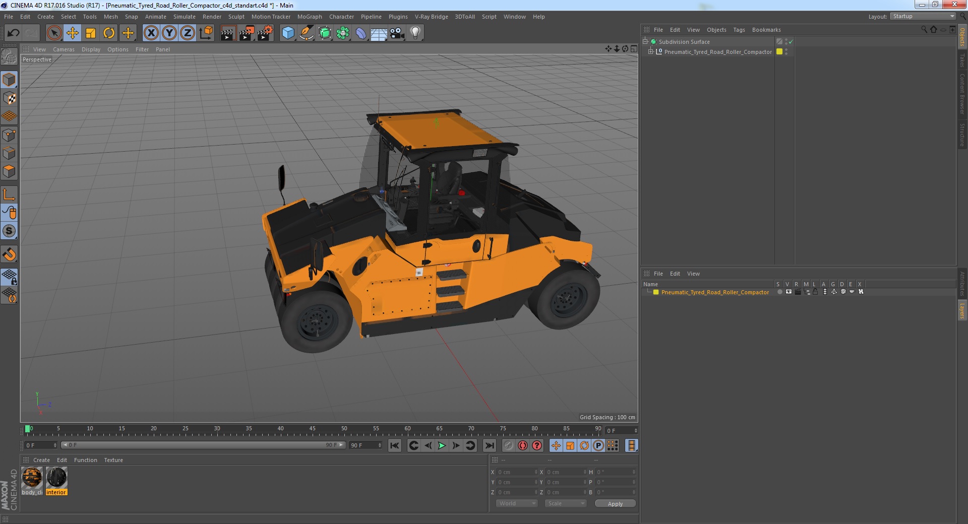 Pneumatic Tyred Road Roller Compactor 3D