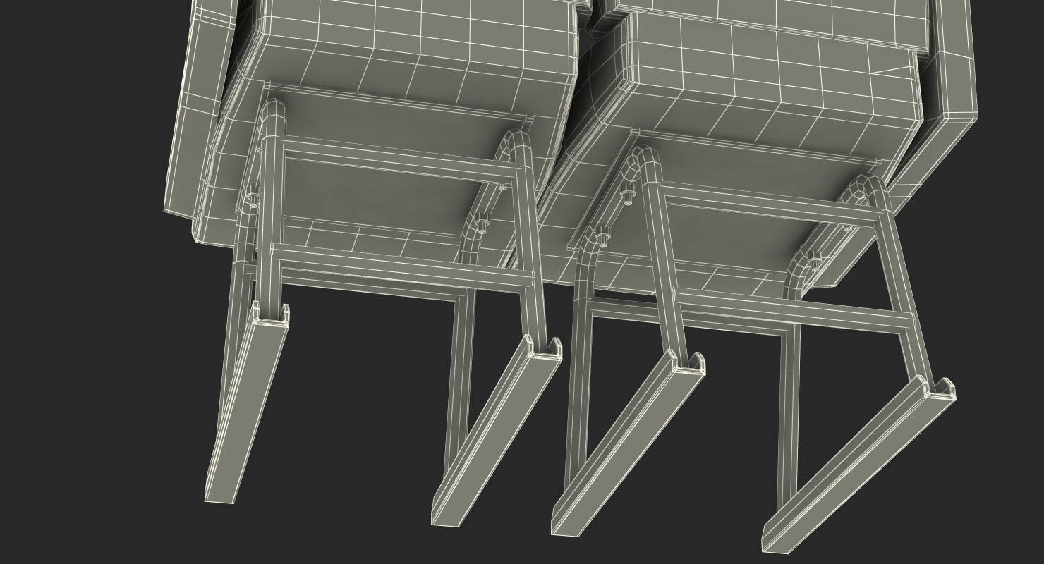 Vintage Bus Passenger Seats 3D