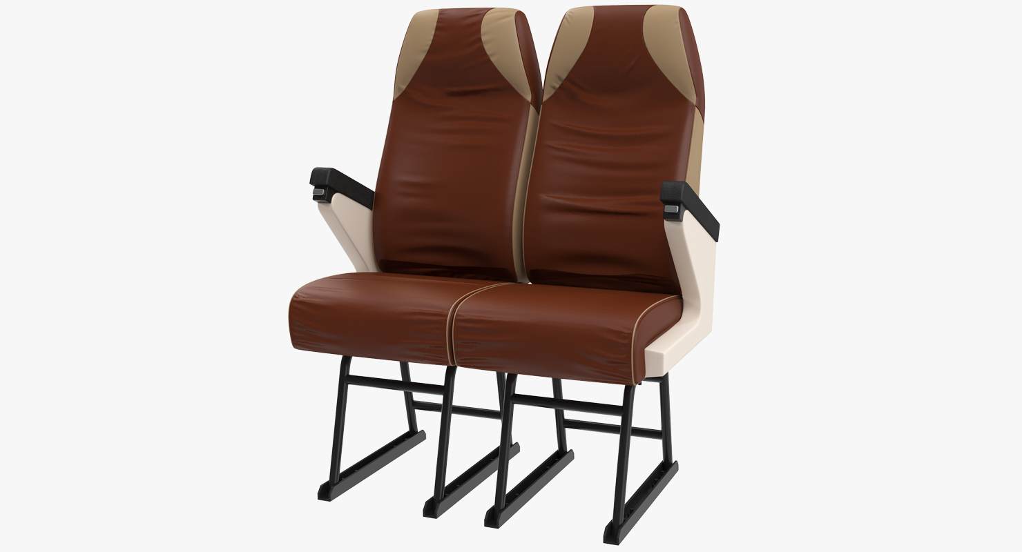 Vintage Bus Passenger Seats 3D