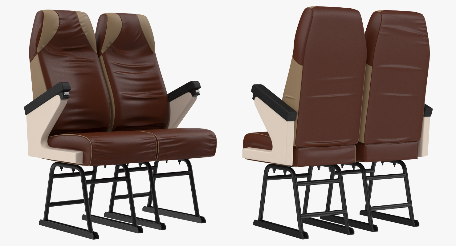 Vintage Bus Passenger Seats 3D