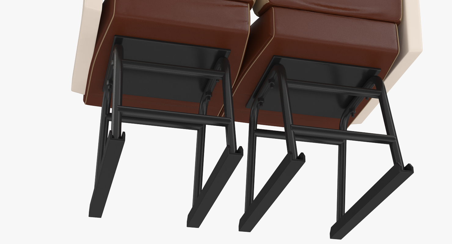 Vintage Bus Passenger Seats 3D