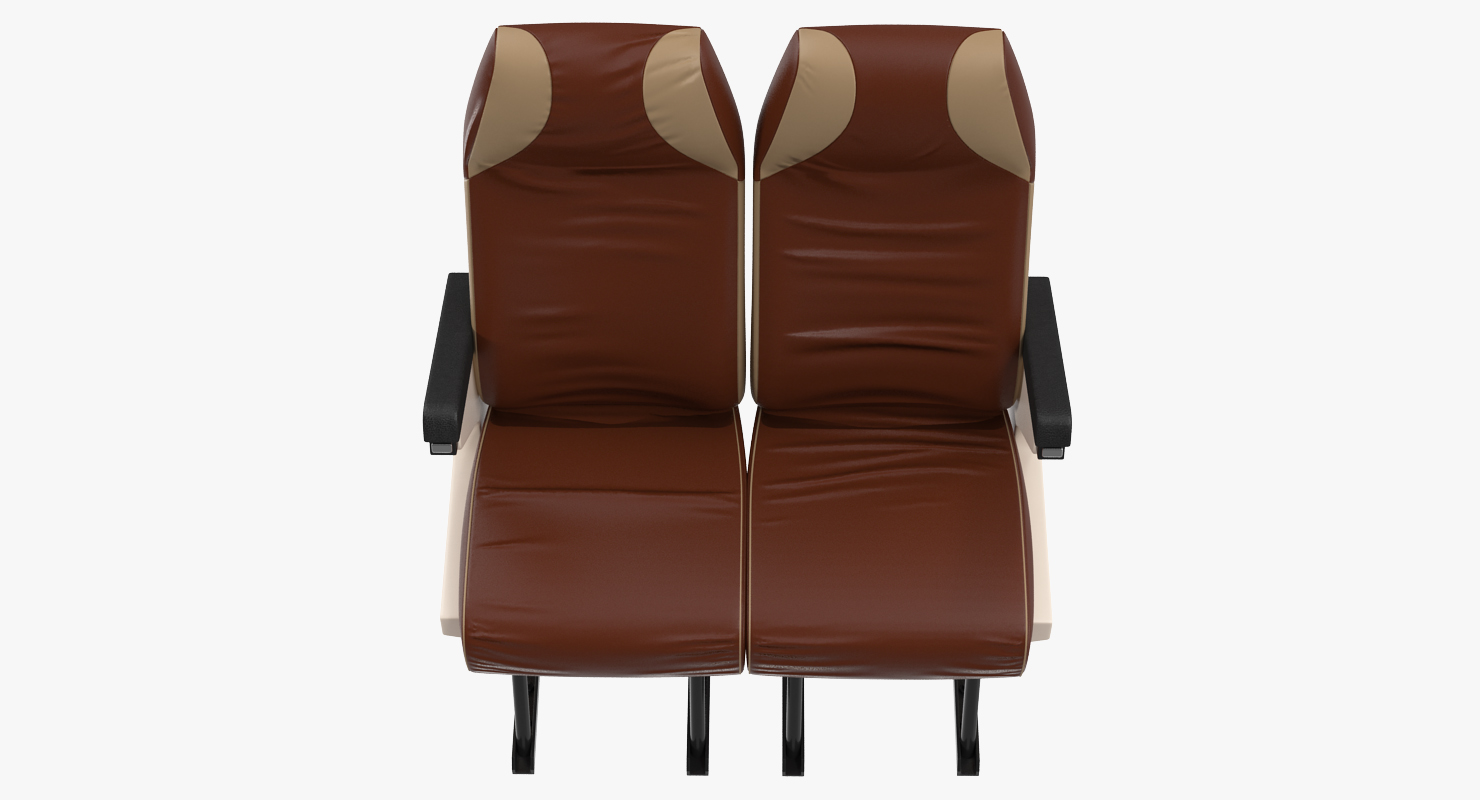 Vintage Bus Passenger Seats 3D
