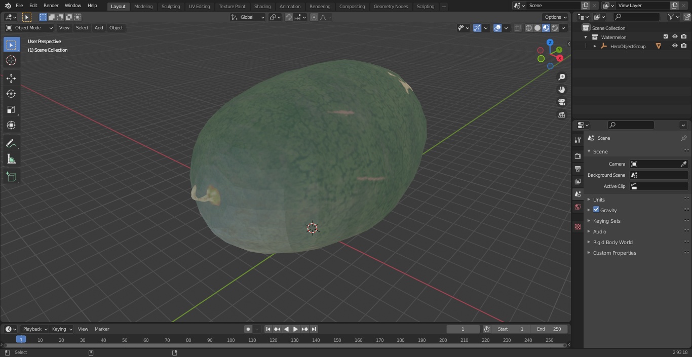 3D Watermelon Dark Green