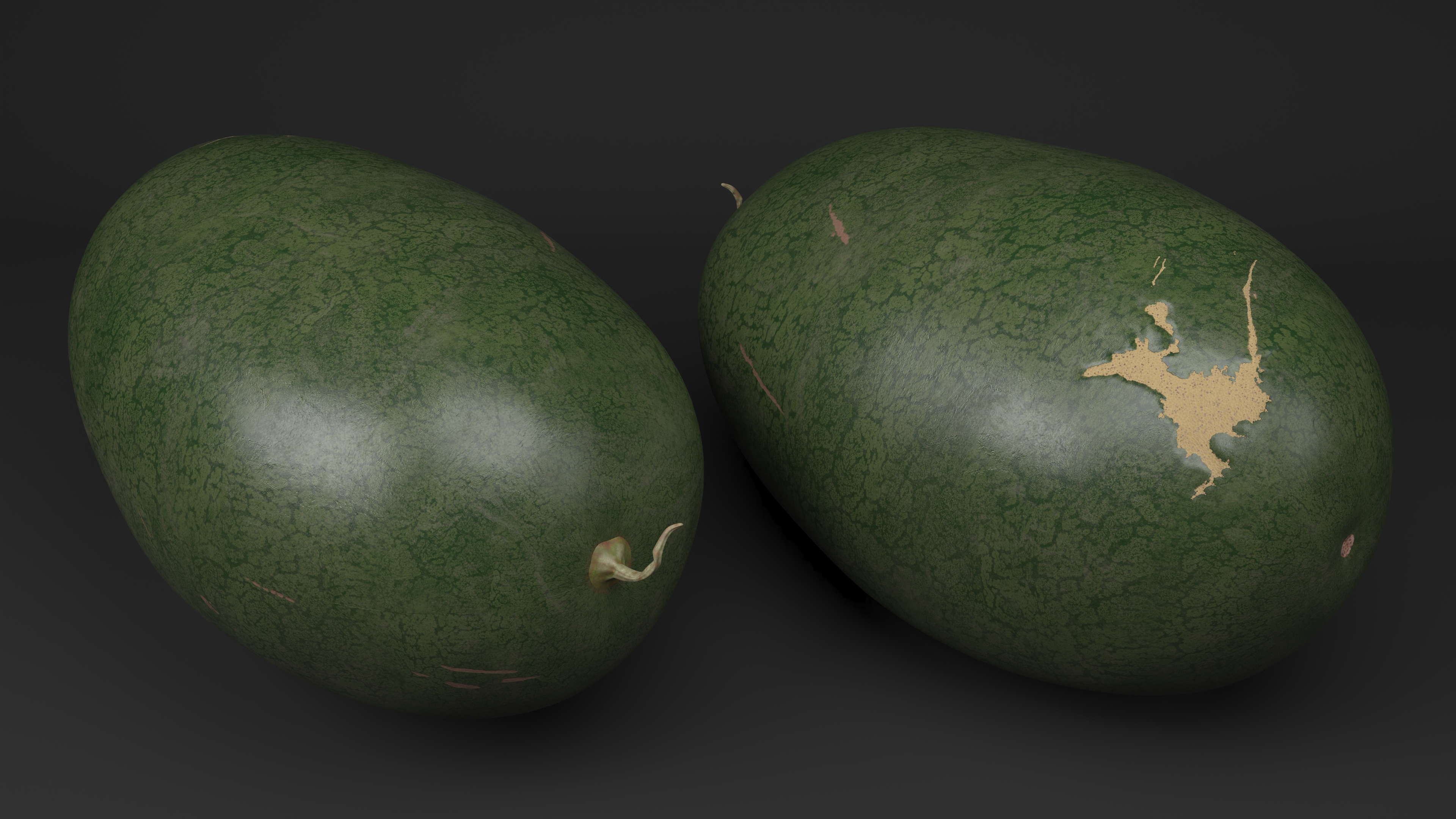 3D Watermelon Dark Green